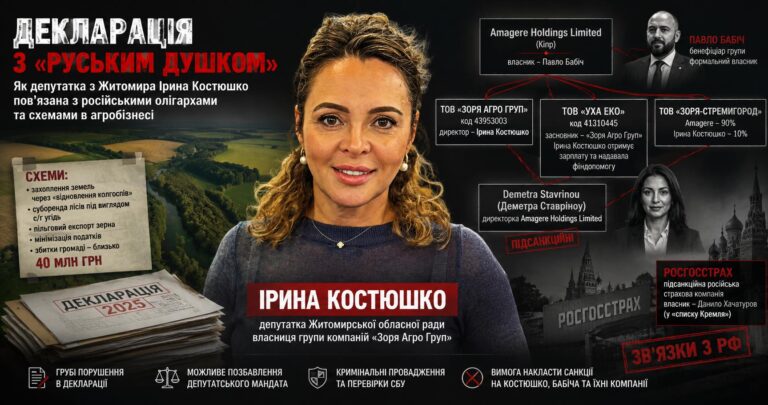 Декларація з “руським душком”. ЗМІ побачили в звітності депутатки з Житомира Костюшко звʼязок із росіянами